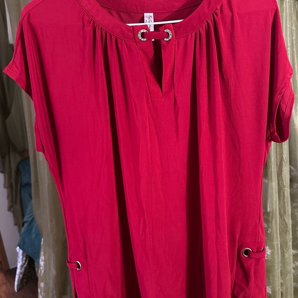 PerSeption Concept Tops - PerSeption Concept Scarlet Blouse with Metal Eyelets